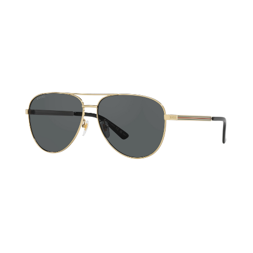 Gucci GG1233SA Gold Pilot Sunglasses – Grey Lenses